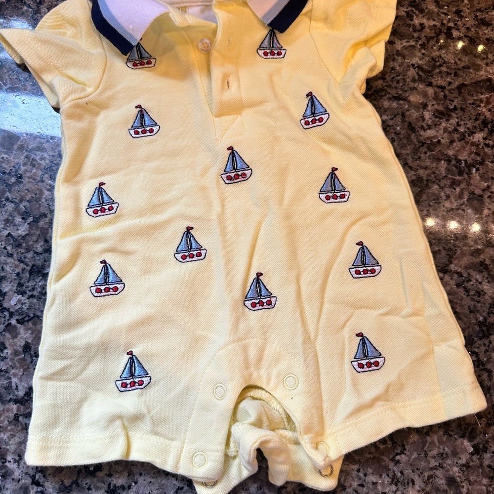Laura Ashley Yellow Sailboat Bodysuit